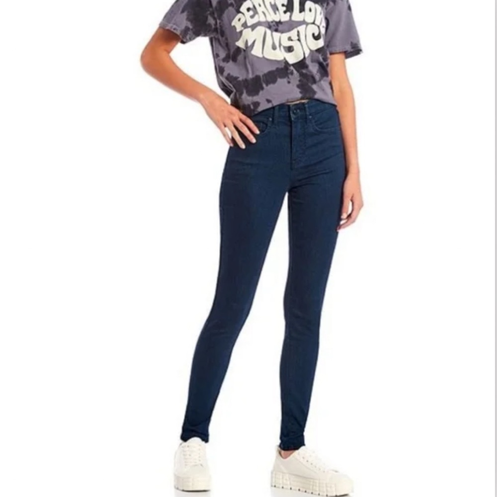 NWT Frayed Jeans Nordstrom Stretch High Rise Super Soft Dark Wash Skinny Size 25